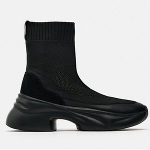 Zara knit high top sneakers. Size 7